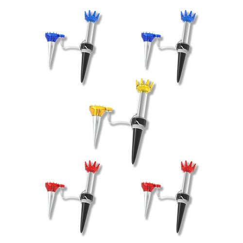 VISUALIZE Beak Eco Tee – Reusable Magnetic Golf Tee for Enhanced Drive Distance & Iron Shot Precision (5-Pack) Red, Blue