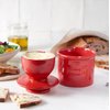 Butter Bell - The Original Butter Bell crock by L Tremain, a Countertop French Ceramic Butter Dish Keeper for Spreadable Butter, Café Retro Collection, Maraschino Red, Glossy Finish