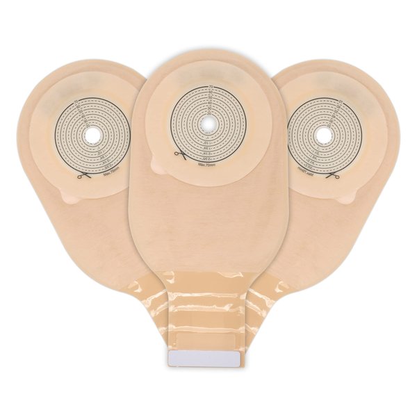20 pcs Colostomy Bags, Rainlotus Ostomy Bag one-Piece ostomy Supplies, 20mm-70mm Cut-to-Fit Drainable Pouches with Velcro Closure for Ileostomy Stoma Care
