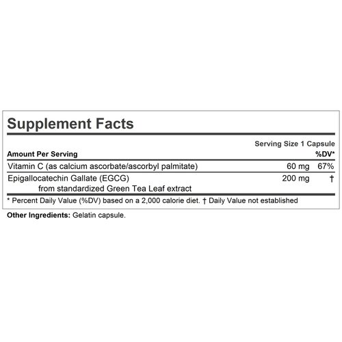 ANDREW LESSMAN Green Tea EGCG 200-60 Capsules – 200 mg EGCG, Powerful Anti-oxidant Support for Healthy Liver Function, Immune, Brain, Heart and Circulatory Systems. No Additives