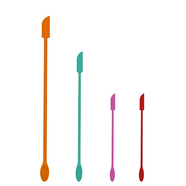 4Pcs Makeup Spatula,Mini Cosmetic Spatula,Jar Scraper Small Silicone Spatula Lotion Stirrer Get from Food Bottles Beauty Products,for Thin Jar,Kitchen Bottles,Cosmetic Bottles(Multicolor)