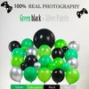Video game Balloon garland kit 135pcs Green and Black Silver Controller balloon arch Gamer night Decorations For boy birthday gaming on party supplies