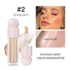 MEICOLY Light Liquid Highlighter,Long Lasting Liquid Luminizer Shimmer Stick,Waterproof Smooth Highlight Face Illuminator,Silky Natural Glow Makeup Sparkly Highlighters for Face,02 Mesmerize
