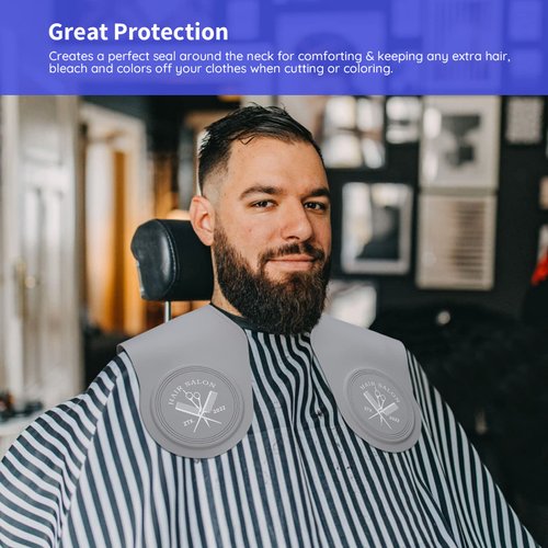 Segbeauty Hair Cutting Collar, Silicone Hair Dye Collar Neck Wrap Neck Guard, Professional Salon Weighted Rubber Haircut Pad Guide for Barber Stylist Hairdressing Hair Coloring & Perming Gray