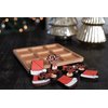 Christmas Tic Tac Toe Game, Santa vs Rudolph Holiday Coffee Table Decor, Versatile Home Accents Natural Wood Tic Tac Toe Board for Classic Two Person Games, 8.63 Inches Tic Tac Toe, Two Ways to Play