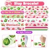 48 PCS Watermelon Party Favors 24PCS Tattoos Stickers 24PCS Slap Bracelets Wristbands Perfect for Watermelon Themed Birthday Baby Showers or Classroom Rewards Ideal Decor and Gifts for Girls and Boys