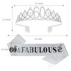 Casoty 60th Birthday Sash and Tiara for Women, 60th Birthday Decorations Women, Silver 60th Crown and "60 & Fabulous" Sash Set, 60 Birthday Sash, 60th Birthday Gifts for Women