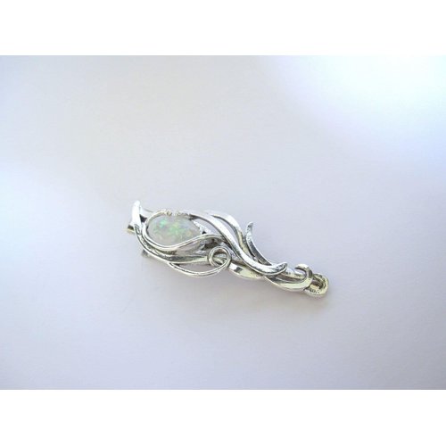 Generic Small white oval stone metal alligator hair clip fine thin hair