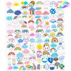 Generic 96 PCS Cute Cloud Temporary Tattoo Stickers Theme Pastel Rainbow Birthday Party Decorations Supplies Decor Favors Gifts for Boys Girls School Classroom Prizes Rewards