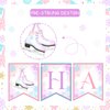 Kreatwow Ice Skating Birthday Party Decorations Pink Purple Ice Skating Snowflake Happy Birthday Banner for Winter Wonderland Decorations Girls Snowflake Birthday Party Decorations