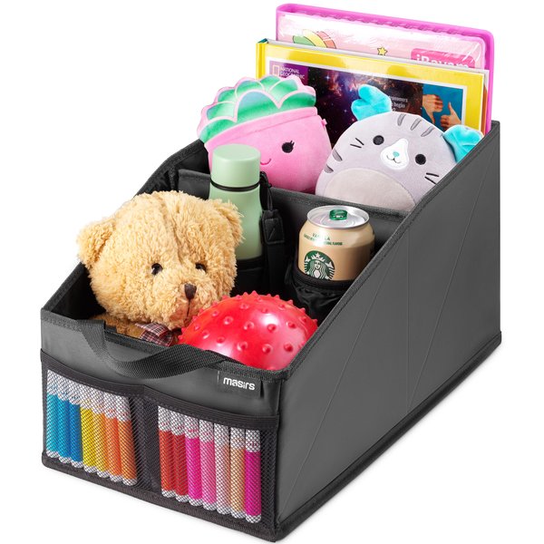 Masirs Back Seat Car Organizer, Neatly Organize Items While Traveling, Folds Flat for Easy Trunk Storage