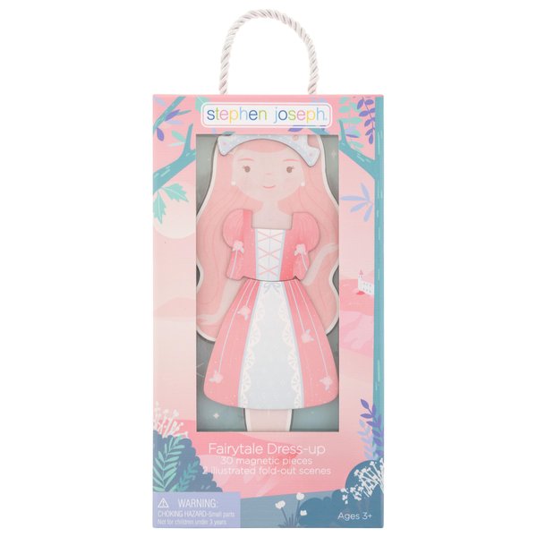 Stephen Joseph, Magnetic Dress Up Dolls, 30 pc Magnetic Travel Play Set – Pretend Play Magnetic Dress Up Dolls, Ideal for Ages 3 4 5 – Travel Game for Kids, Fairytale