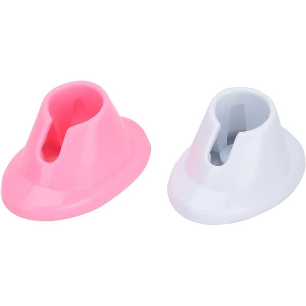 Juroicessry 2Pcs Pink and White Soft Rubber Nail Polish Bottle Holder Nail Polish Stand Anti-Spill Nail Art Organizer Display Manicure Tools Nail Polish for Nail Art Salon Design