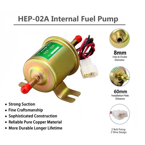 Leadrise 12V Electric Universal Inline Universal Low Pressure Gas Diesel fuel pump 2.5-4psi HEP-02A