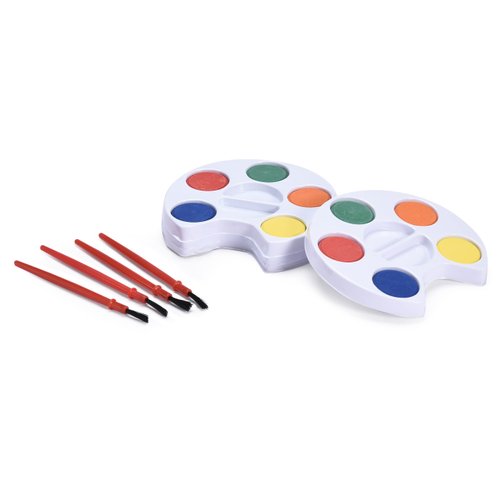 Neliblu Mini Watercolor Paint Set for Kids - 24 Pack of Individual Watercolor Palettes in 5 Colors with Brush - Ideal for Party Favors, Prizes, Art Supplies - Washable Kids Paint Set for Young Artists