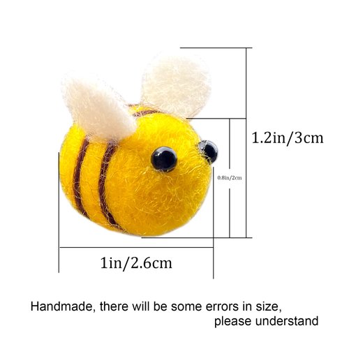 AcceLeah 25Pcs Wool Felt Bumble Bee Cute Bee Craft Ball Nursery Perfect for Baby Room Shower Gift Decorations or Costume Accessories