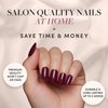 Glamnetic Press On Nails - Berry Maroon | Opaque Dark Red Maroon Short Round False Nails, Reusable Stick On Fake Nails with Glue | Salon Quality | 12 Sizes - 30 Nail Kit