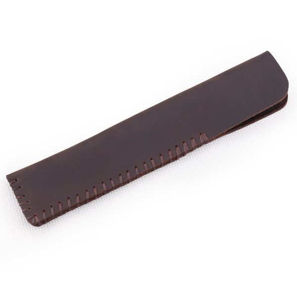 Ancicraft Genuine Leather Pen Sleeve Case Holder Pouch Handmade (For Single Pen, Dark Brown)
