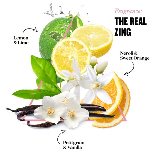 Soap & Glory The Real Zing Body Scrub - Smoothing & Buffing Sugar Scrub - Lemon Citrus Scented Body Polish - Skin Brightening Sea Salt Scrub (300ml)