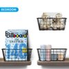 MaraFansie Hanging Kitchen Baskets Wire Storage Basket Over the Cabinet Door Organizer, No Drilling Adhesive Basket for Cabinet Pantry Organization and Kitchen, Bathroom, Storage, 2 Pack, Black