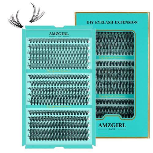 Lash Clusters 300pcs Eyelashes Cluster Individual Wispy Lashes Thin Band for Lash Extension at Home for Beginners by AMZGlRL (20d+30d+40d-D,10-16mm Mixed)
