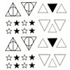 Oottati 2 Sheets Small Cute Temporary Tattoo Stickers Triangle Star Geometry