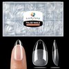 Luckyfairy Short Almond Fake Nails, 504pcs Soft Gel Pre-Shaped Acrylic Nail Tips, Half Matte Full Cover Clear Gelly Press on Flase Nail Tips for Extension Nail Manicure Home DIY 12 Sizes Gelly Tips
