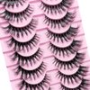 KAWAII False Eyelashes Fox Eye Fluffy Lashes 6D Volume Thick Crossed Long False Eyelahses dramatic cross Full Volume Strip Lashes Pack 10 Pairs