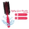 Styling Gear Detangling Hair Brush Nylon Bristles 7 Row Teasing Womens Brush For Thick Hair Small Travel Hairbrush Brush For Hair 2 Pcs. (Pink)