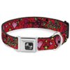 Dog Collar Seatbelt Buckle Mom Dad Close Up Red 18 to 32 Inches 1.5 Inch Wide