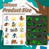 EMOME Glow + Metallic Temporary Tattoos for kids, Waterproof Pre-cut Tattoo Stickers, Birthday Girl Boy Party Favors Supplies Accessories (Pirate)