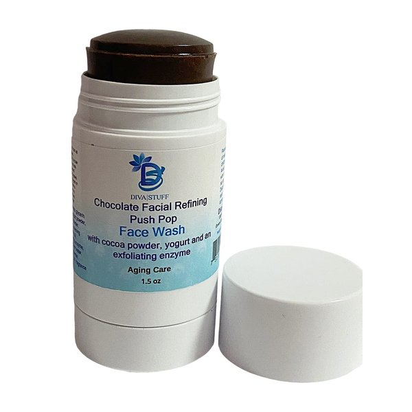 Chocolate Facial Refining Push Pop Face Wash with Cocoa,Yogurt and Walnut Powders, By Diva Stuff