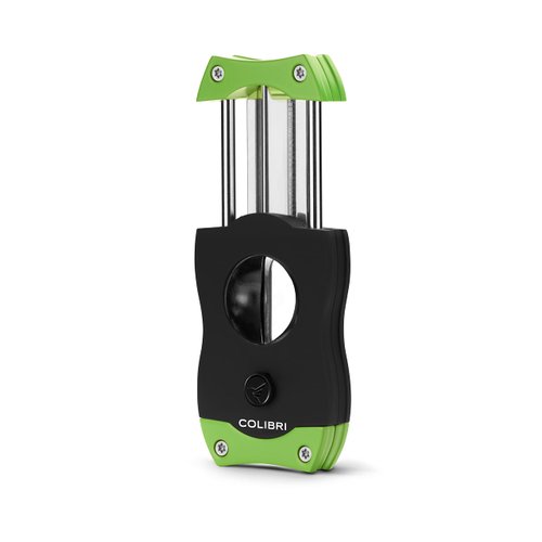 Colibri Premium V-Cut Cigar Cutter - Ergonomic Stainless Steel Spring-Loaded Blade, Ideal for up to 60+ Ring Gauge - Gift for Cigar Enthusiasts (Green)