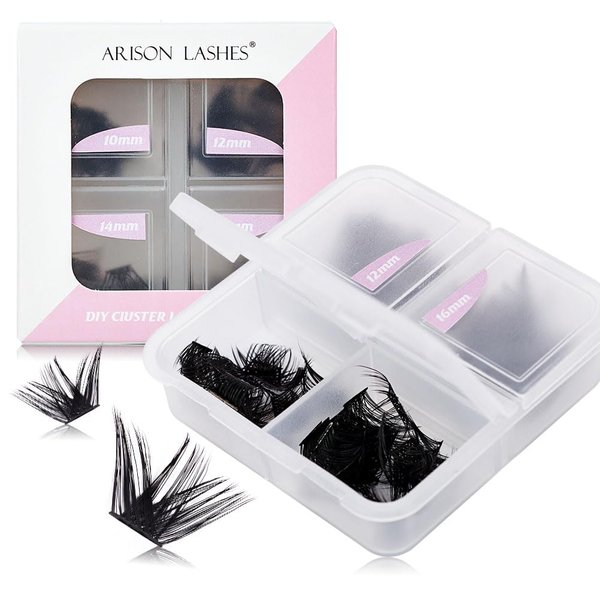 Arison Lash Clusters Eyelashes Lash Clusters, DIY Eyelash Extensions 96 Clusters Lashes, Wispy Lashes Cluster DIY at Home Individual Lashes Eyelash Clusters