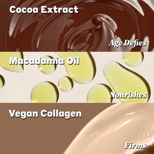 Volition Chocolate Macadamia Hydrating Face Mask - Nourishing Facial Mask with Hyaluronic Acid, Peptides & Vegan Collagen - Cocoa Extract Face Mask (60ml / 2 fl oz)