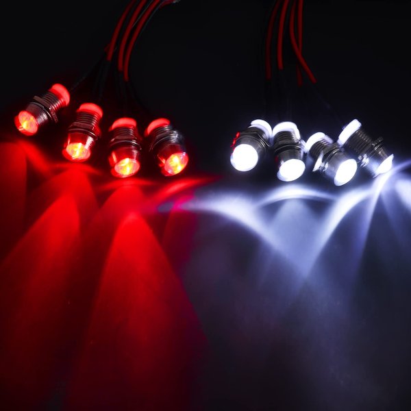 HobbyPark RC Car 8 LED Light Kit Headlights Taillight LEDs Accessories for Traxxas Slash Rustler Arrma Axial SCX10 Redcat RC4WD HPI Truck Tamiya Crawler Body Parts
