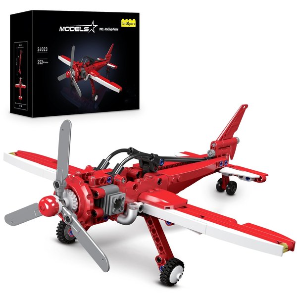 HIGH GODO Racing Airplane Modern Military Aircraft Model Building Sets, Army Fighter Plane Building Bricks Kits, Fighter Jet Toys Gifts for Adults Kids 6 7 8 10 Years (252 Pcs)