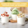 Promora 12 oz Paper Ice Cream Cups Disposable, Disposable Bowls for Hot Soup or Dessert with Spoons, Perfect for Hot & Cold Food, Disposable Soup Bowls, Ice Cream Bowls Disposable (White, 12 oz)