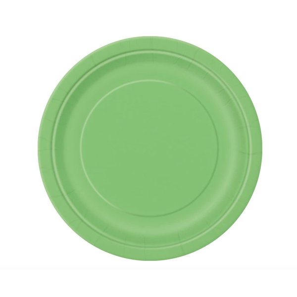 Lime Green Round Paper Dinner Plates - 9" (Pack of 8) - Vibrant, Eco-Friendly, and Sturdy Design - Perfect for Parties and Events