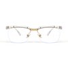 FEISEDY Retro Semi-Rimless Blue Light Blocking Glasses for Men Women Vintage Half Glasses Frame Horn Rimmed Eyeglasses B2883