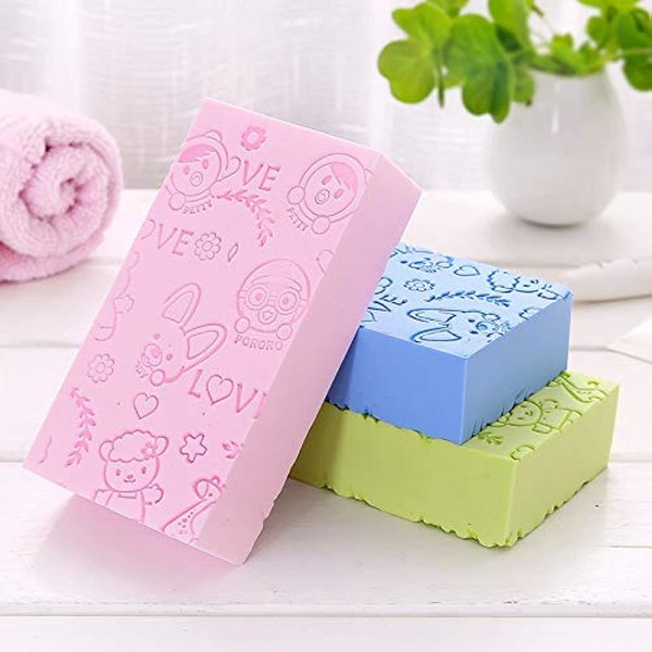 3pcs Ultra Soft Exfoliating Sponge,Bath Sponge for Kids and Adult Shower,Dead PVA Skin Sponge Remover for Bathroom Body Cleansing Supplies