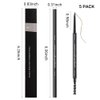 5 Pcs Waterproof Dual-Sided Fine Tip Brow Pencils Pack,Ultra-Fine Mechanical Pencil,Draws Tiny Brow Hairs, Defines, Fills Brows, Shapes, Contours, Combs, (Pack of 5)-Light Brown