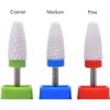 MIBICIRI 3 Pcs Ceramic Nail Drill Bits Set,3/32 Inch Acrylic Nail File Drill Bit,Manicure Pedicure Drill Bits,Grinding Head For Manicure Pedicure Cuticle Acrylic Gel Nail Polishing (Flame Top)
