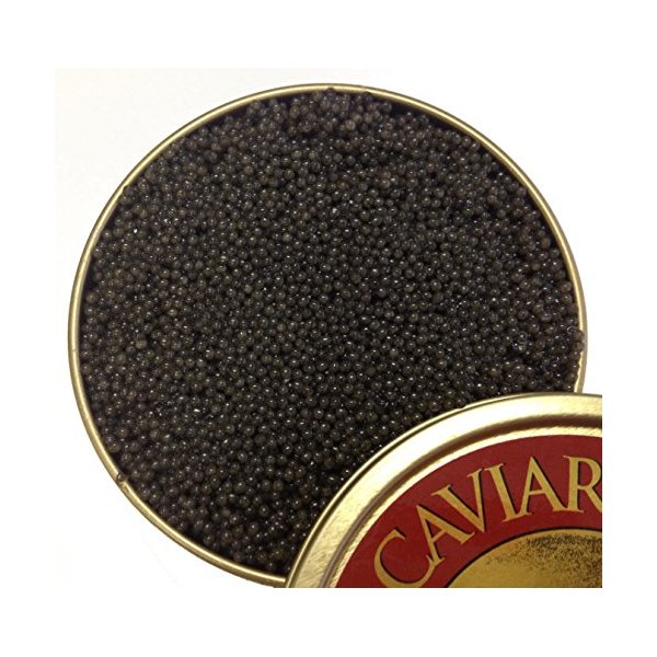American Paddlefish Caviar - Wild Caught USA Spoonbill Malossol Roe - OVERNIGHT DELIVERY Fresh, Domestic Caviar Food (1 oz)