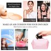 2 Pieces Empty Cushion Foundation Box Portable Cushion Puff Box Refillable Powder Puff Box Empty Powder Container with Sponge Powder Puff for Women Travel Vacation, Black, 0.5 oz
