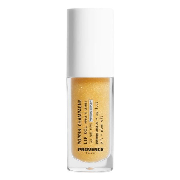 Provence Beauty Nourishing Poppin' Champagne Lip Oil - Hydrating, Glossy Finish, Enriched With Vitamin E