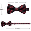 YourTies Red and Black Striped Bow Ties for Men Formal Party Silk Pre Tied Bowtie Gift Wedding Party