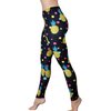 Comfy Yoga Pants - Soft Milk Silk Workout Leggings for Women - Fun Lightweight Printed Yoga Leggings (Pineapple Love, US 4-10)