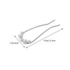 Beaupretty 4pcs French Hair Pin Pearl Hair Forks U Shaped Hair Stick Metal Womens Hair Clips Hair Accessories for Bun（Silver）