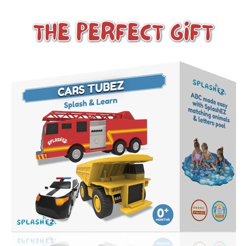 SplashEZ Mold Free Bath Toys for Babies & Toddlers, Car No Hole Bath Toys, Bath Toys No Mold for Tub, Beach, Pool, BPA-Free, Safe, Fun Infant Baby Bath Toys No Holes 0 1-3 6 12 18 Months